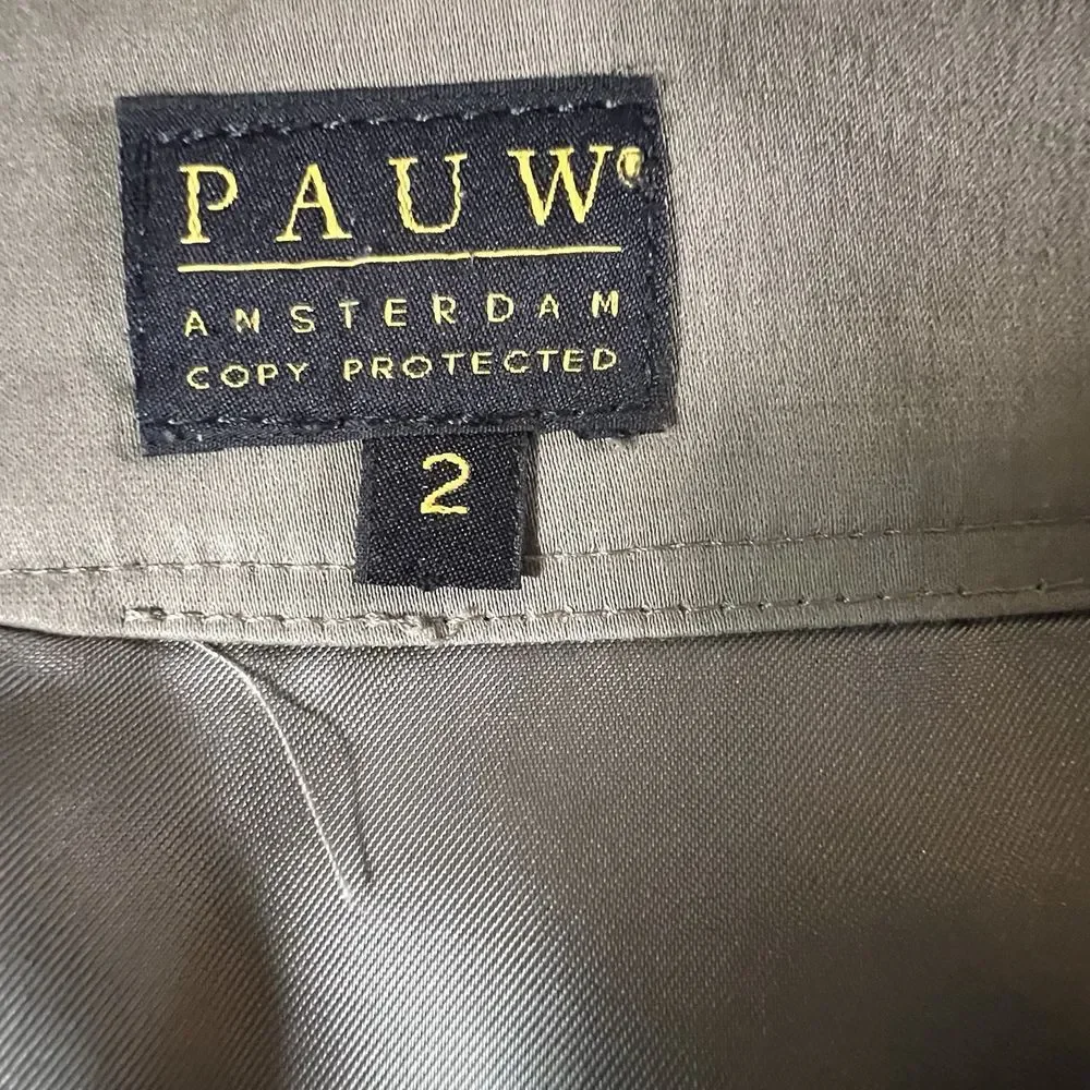 Pauw‎ Amsterdam Bubble Hem Skirt Women 2 Taupe Grey Draped Tulip Made in Belgium